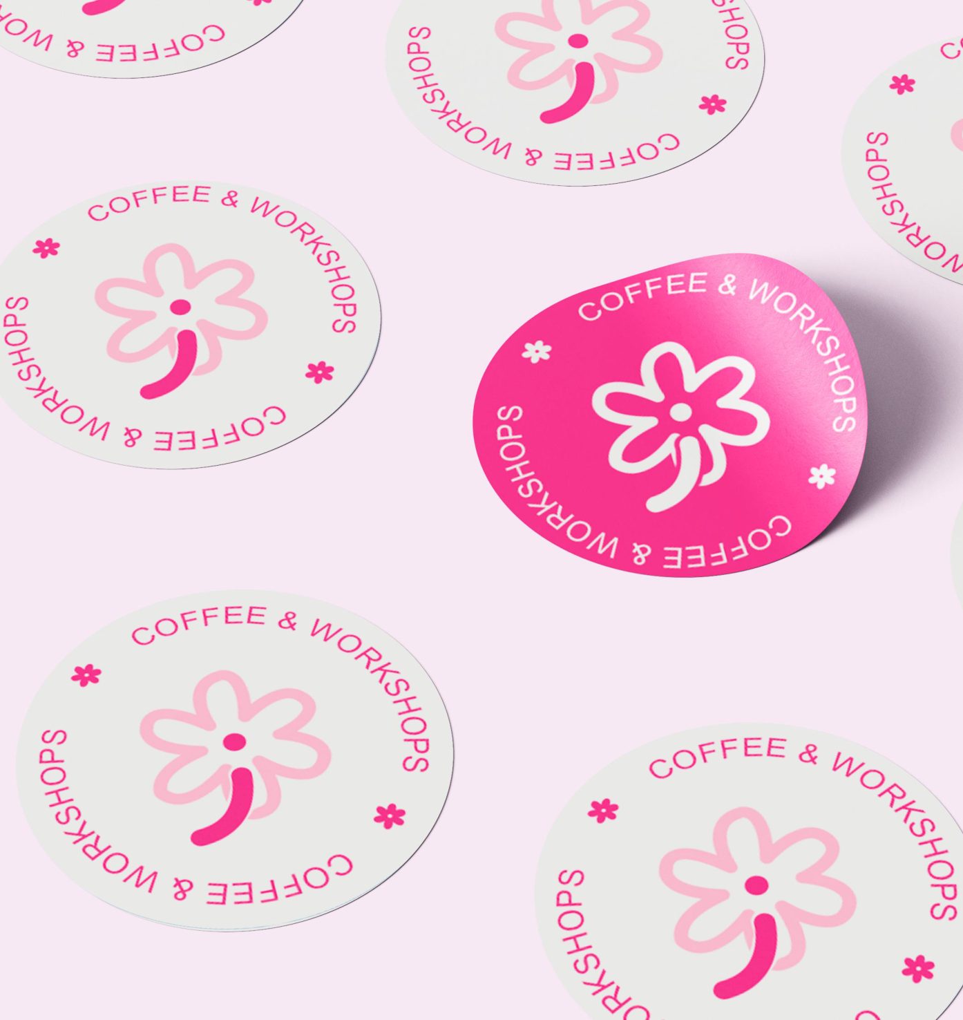 Круглі наліпки Kvitka 8 «coffee & workshops»